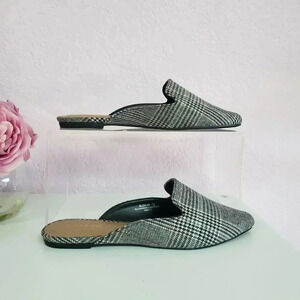 Bamboo Houndstooth Slip On Mule